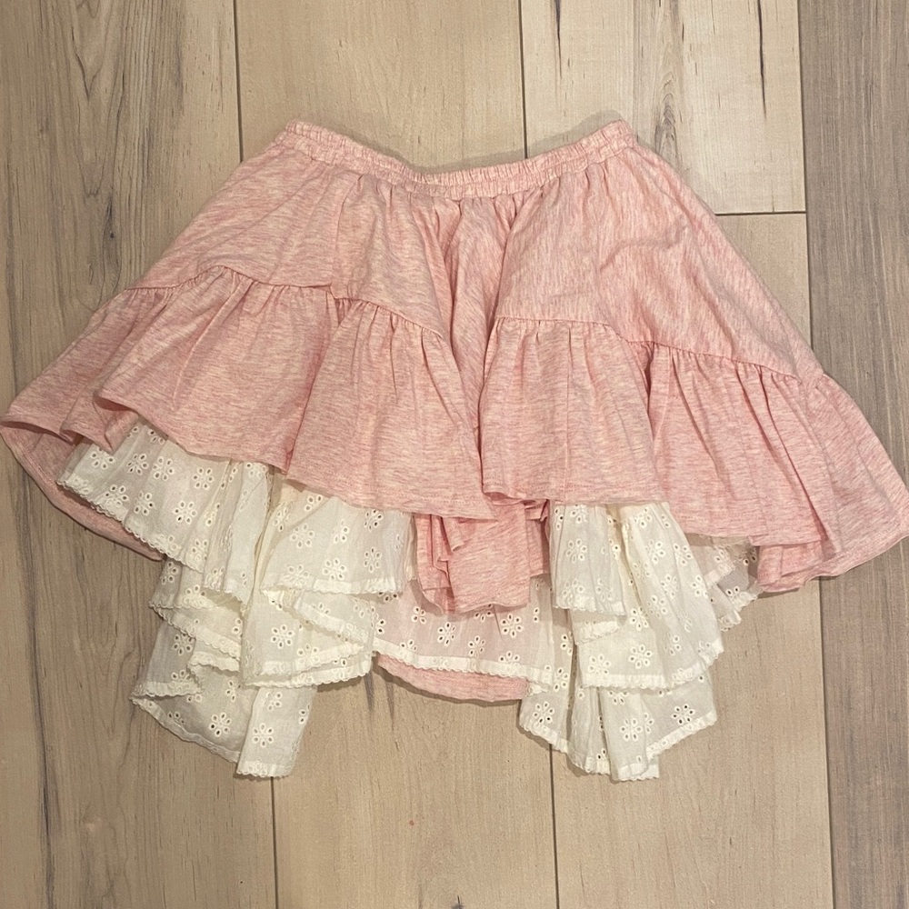 Organic Paper wings , Pink and Cream Layered girl’s  Skirt NWOT